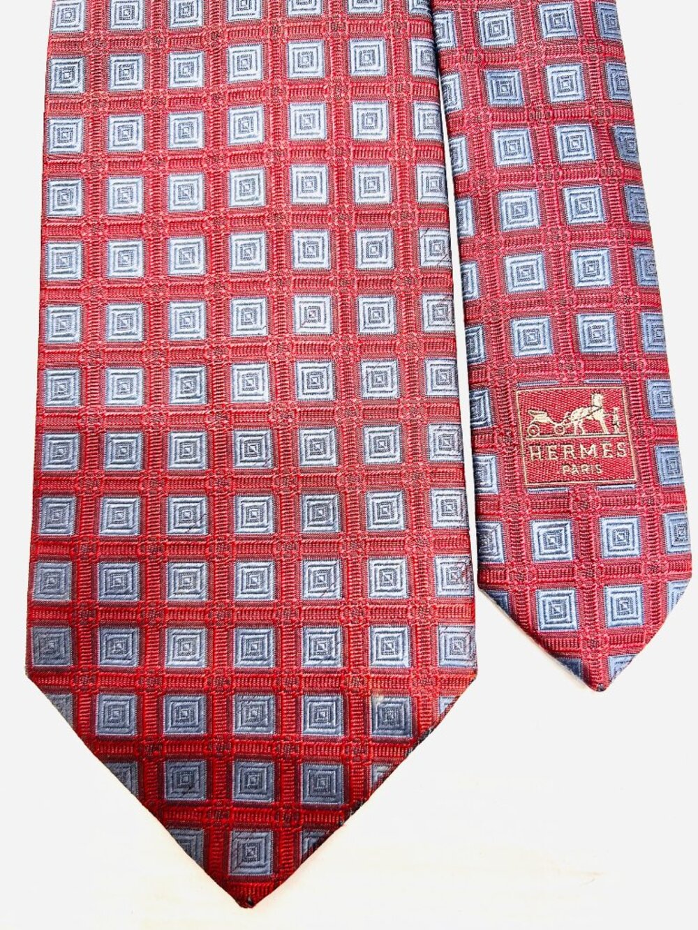 2 Neck ties Hermès Paris Silk France Made & Gentle Men +  1YSL Handkerchie (49) - Picture 11 of 16
